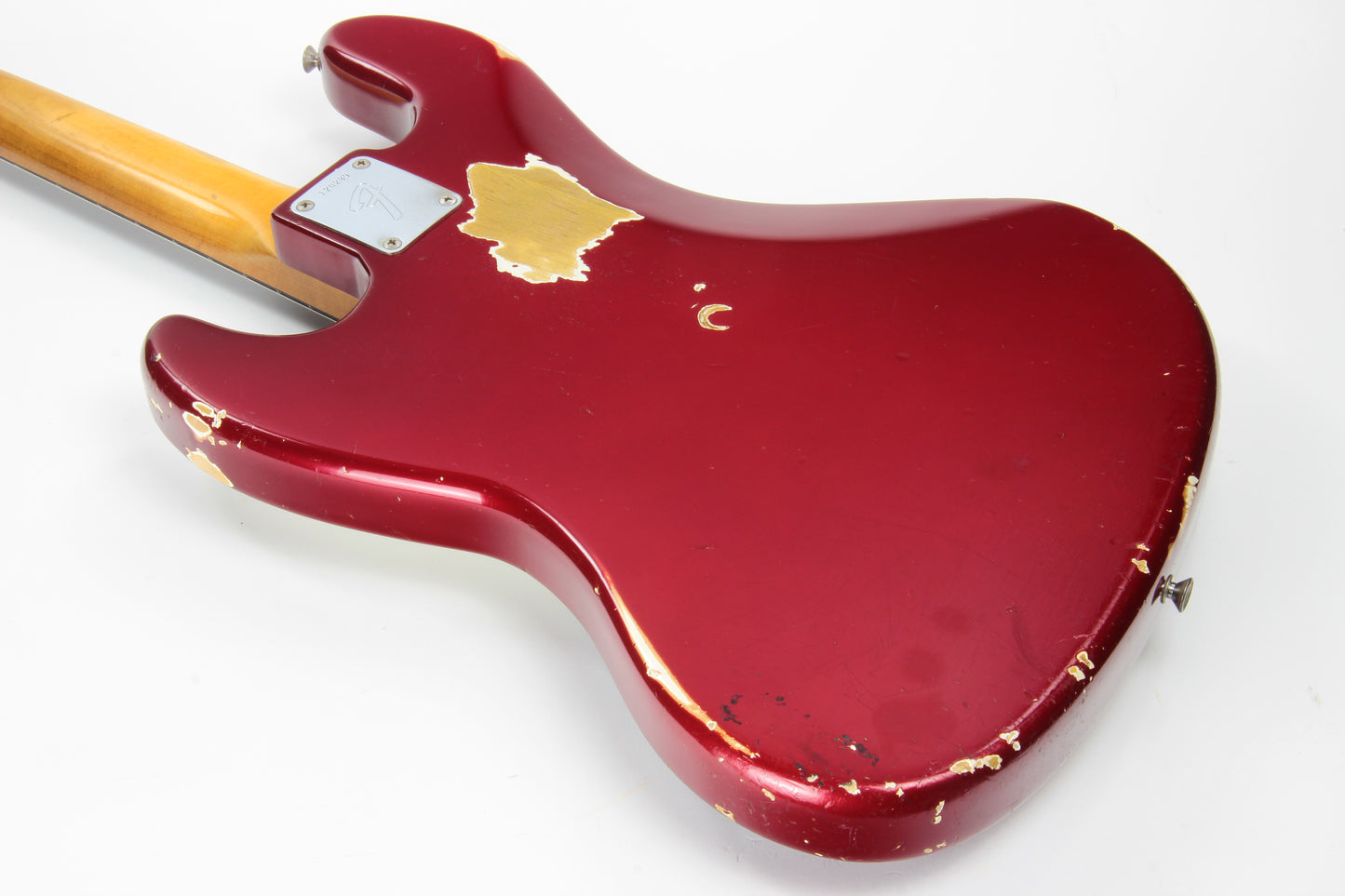 1965 Fender Jazz Bass Candy Apple Red Custom Color - No Binding, Dot Inlays, Matching Headstock!