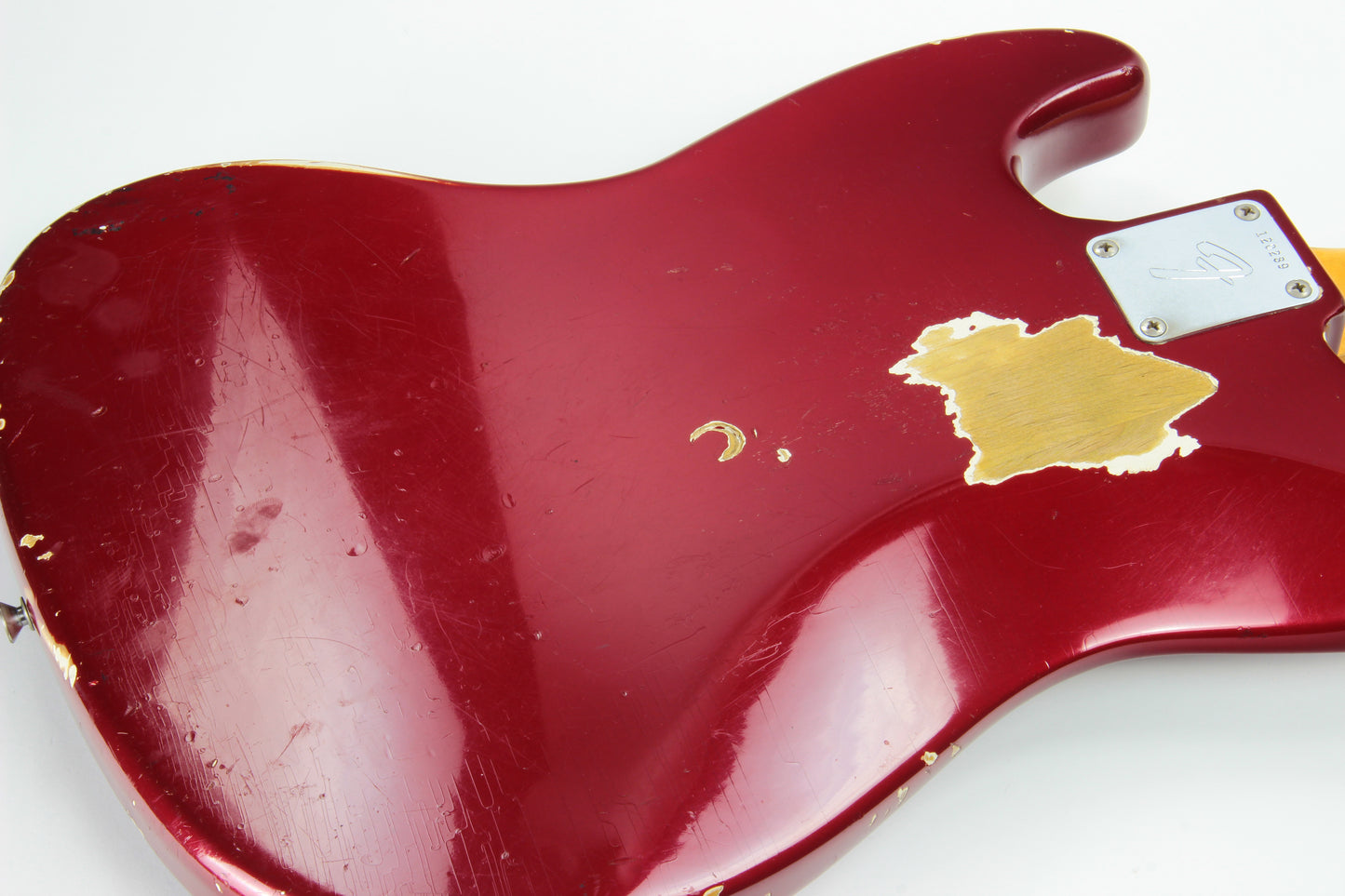 1965 Fender Jazz Bass Candy Apple Red Custom Color - No Binding, Dot Inlays, Matching Headstock!