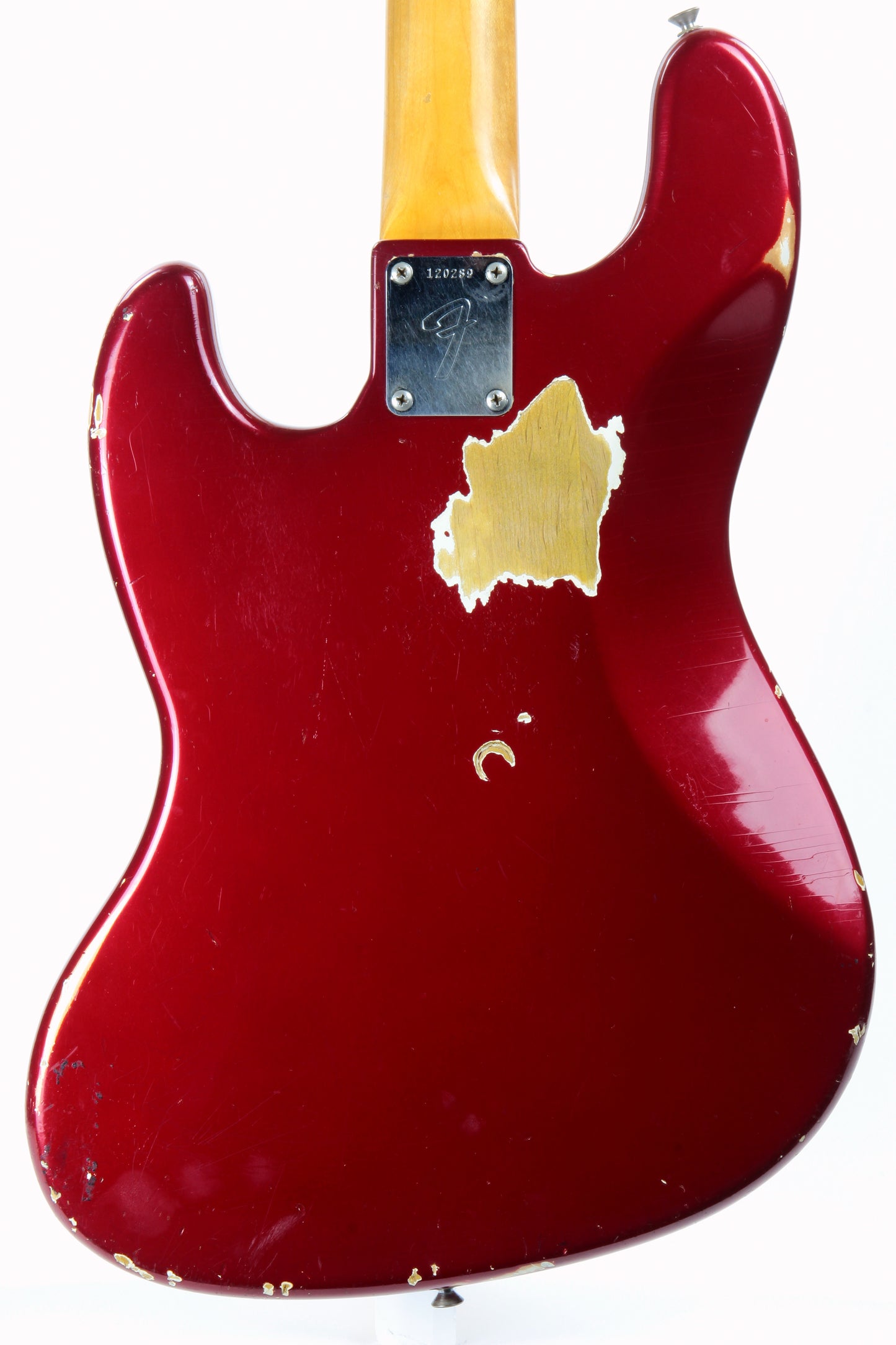 1965 Fender Jazz Bass Candy Apple Red Custom Color - No Binding, Dot Inlays, Matching Headstock!