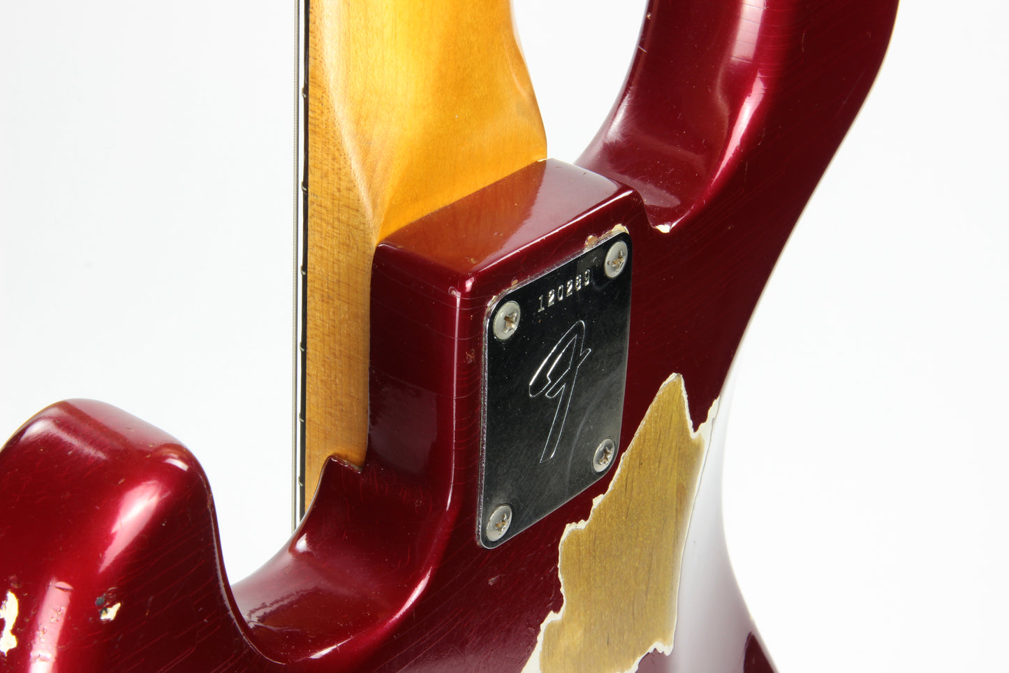 1965 Fender Jazz Bass Candy Apple Red Custom Color - No Binding, Dot Inlays, Matching Headstock!