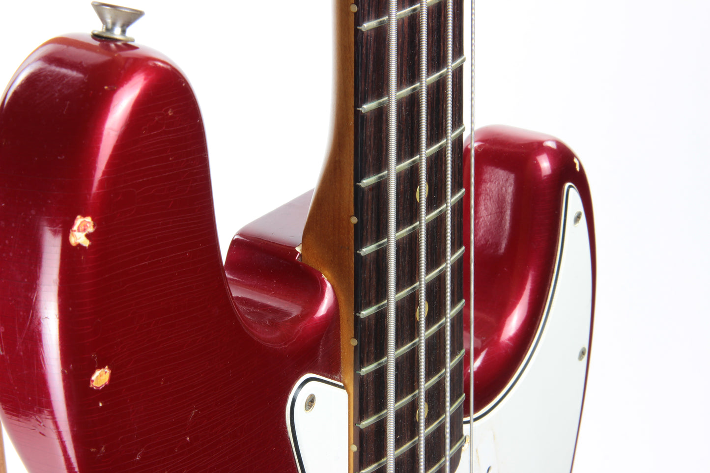 1965 Fender Jazz Bass Candy Apple Red Custom Color - No Binding, Dot Inlays, Matching Headstock!