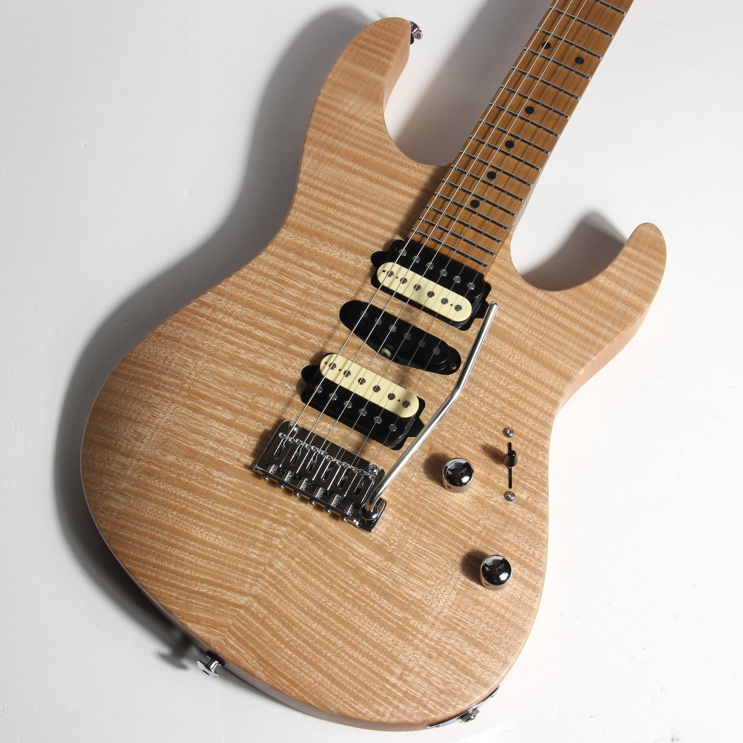 Suhr Modern Satin Flame Limited Edition in Natural --HSH, Roasted Maple Neck, Mahogany Body