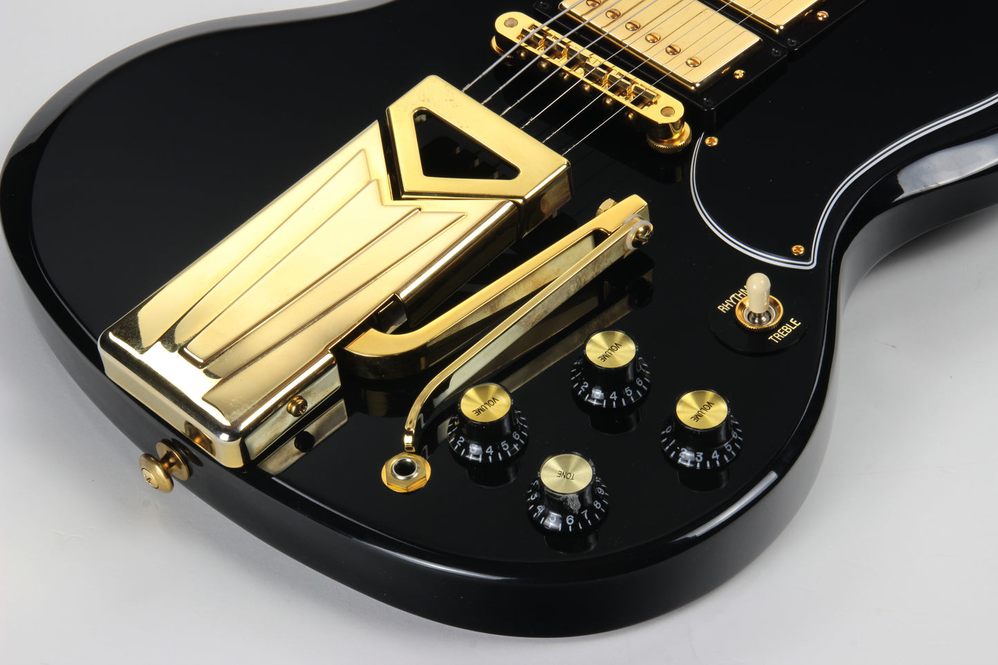 2015 Gibson Limited Edition SGS3 Ebony Black 3 Pickup, Sideways Vibrola - SG Les Paul Standard Custom