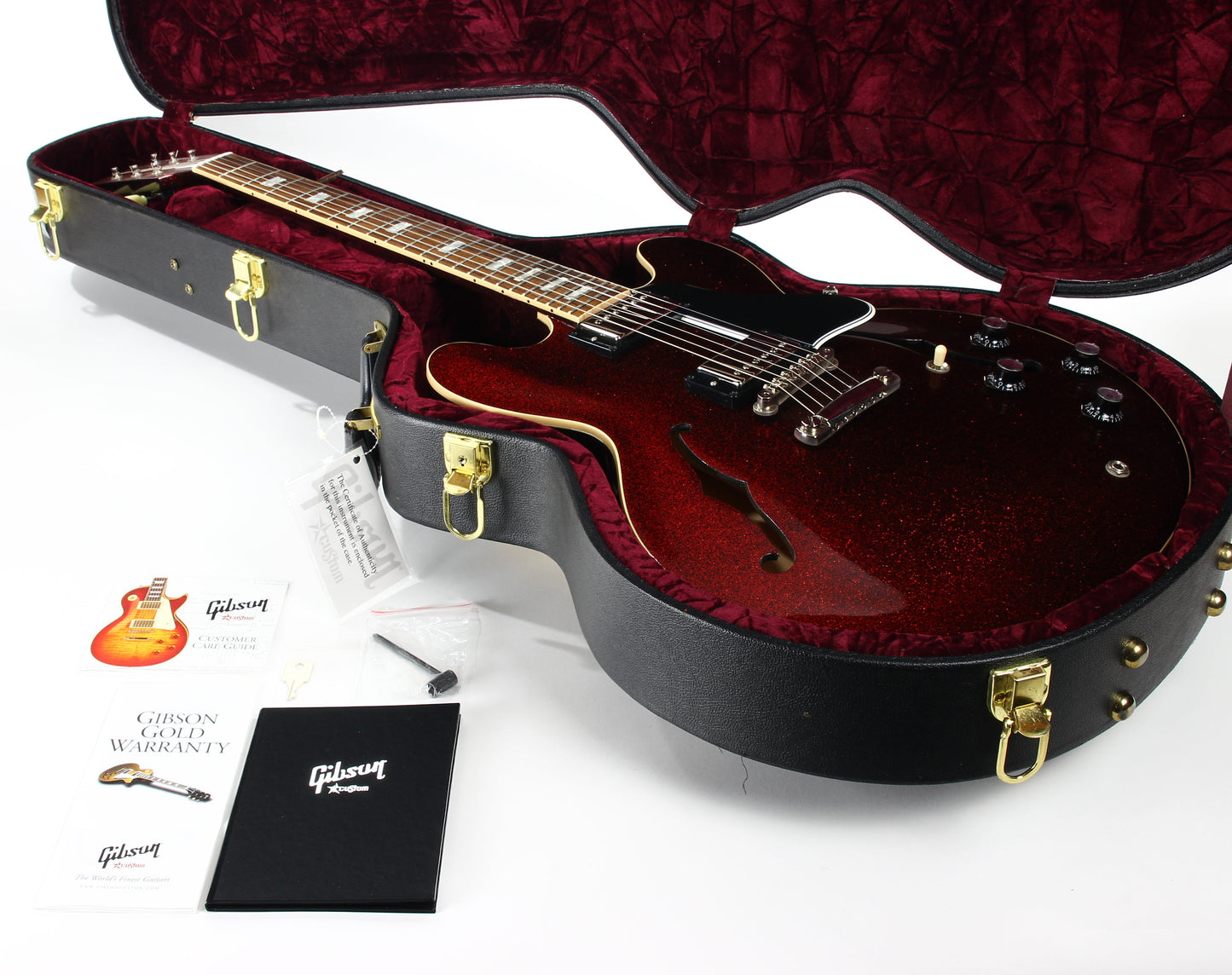 2008 Gibson Custom Shop 1963 ES-335 Red Sparkle -- MATCHING HEADSTOCK, Historic '63 Reissue, Block Inlays