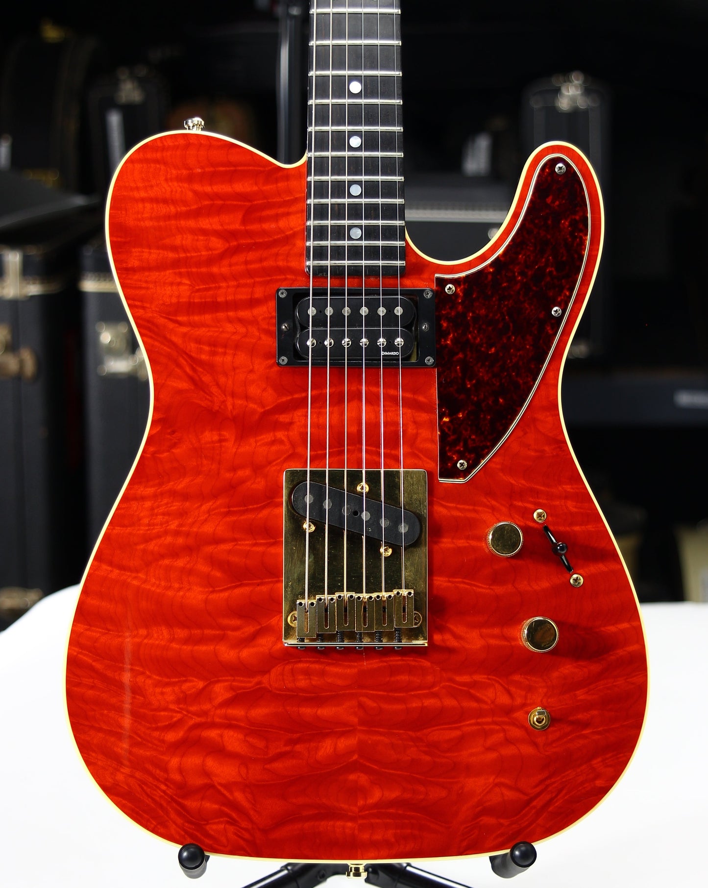 1993 Fender Custom Shop Set Neck Country Artist Telecaster QUILT Sunset Orange Transparent --VERY RARE TELE