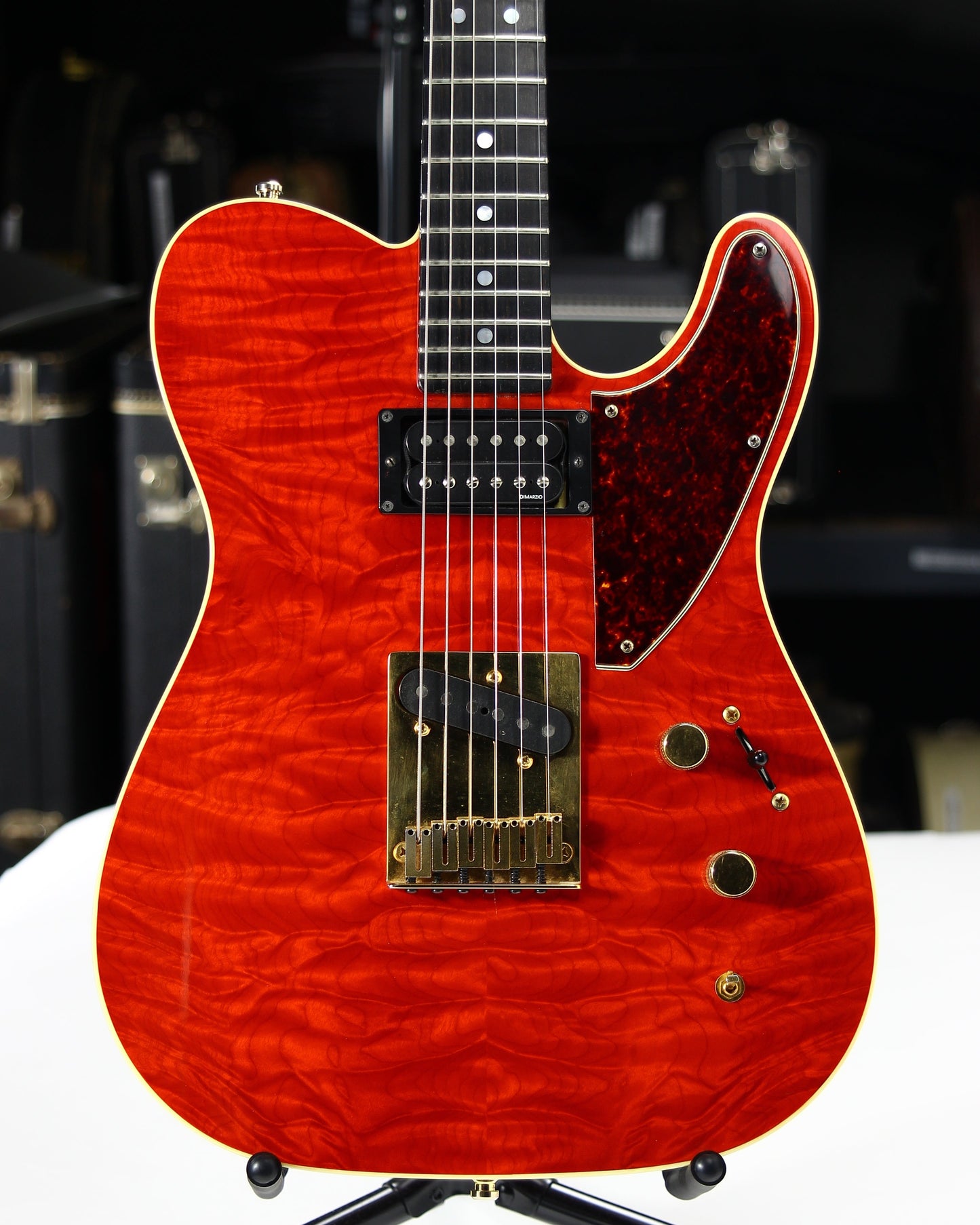 1993 Fender Custom Shop Set Neck Country Artist Telecaster QUILT Sunset Orange Transparent --VERY RARE TELE