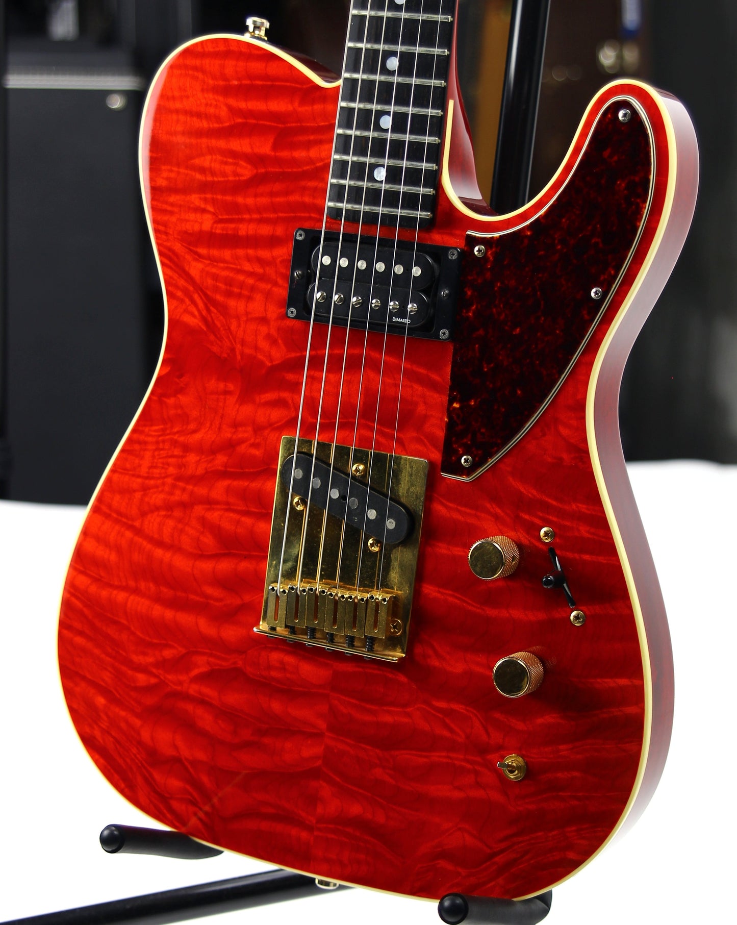 1993 Fender Custom Shop Set Neck Country Artist Telecaster QUILT Sunset Orange Transparent --VERY RARE TELE