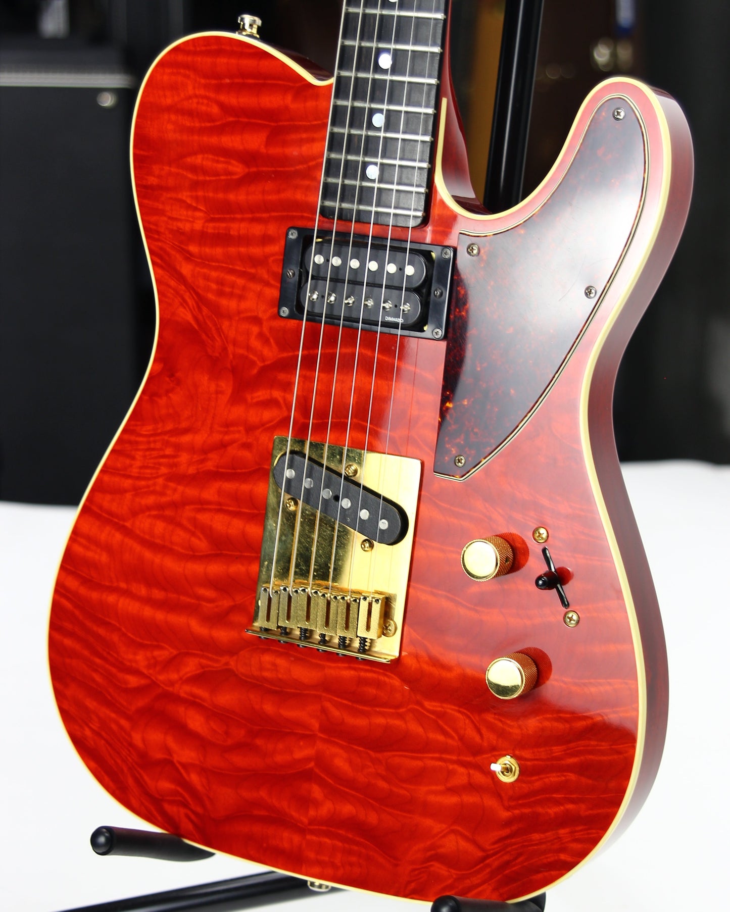 1993 Fender Custom Shop Set Neck Country Artist Telecaster QUILT Sunset Orange Transparent --VERY RARE TELE