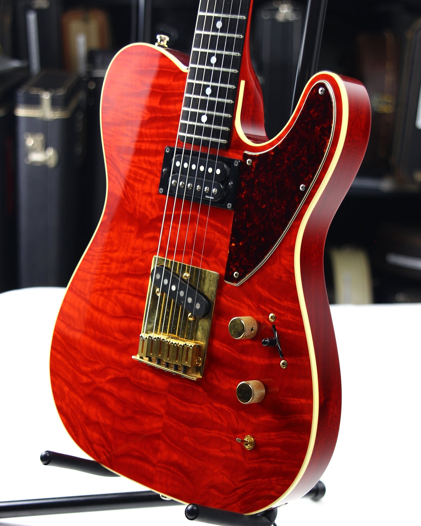 1993 Fender Custom Shop Set Neck Country Artist Telecaster QUILT Sunset Orange Transparent --VERY RARE TELE