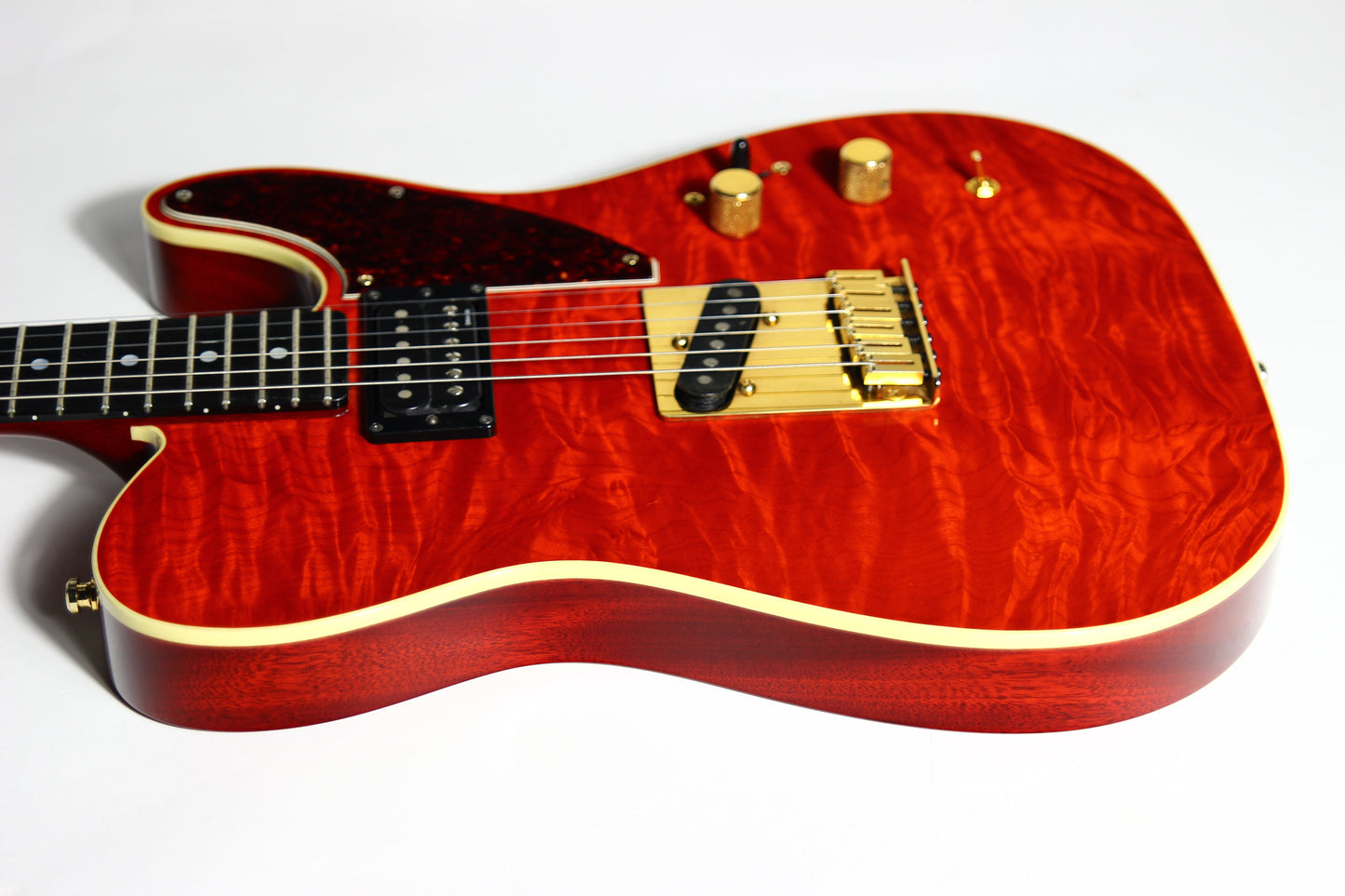 1993 Fender Custom Shop Set Neck Country Artist Telecaster QUILT Sunset Orange Transparent --VERY RARE TELE