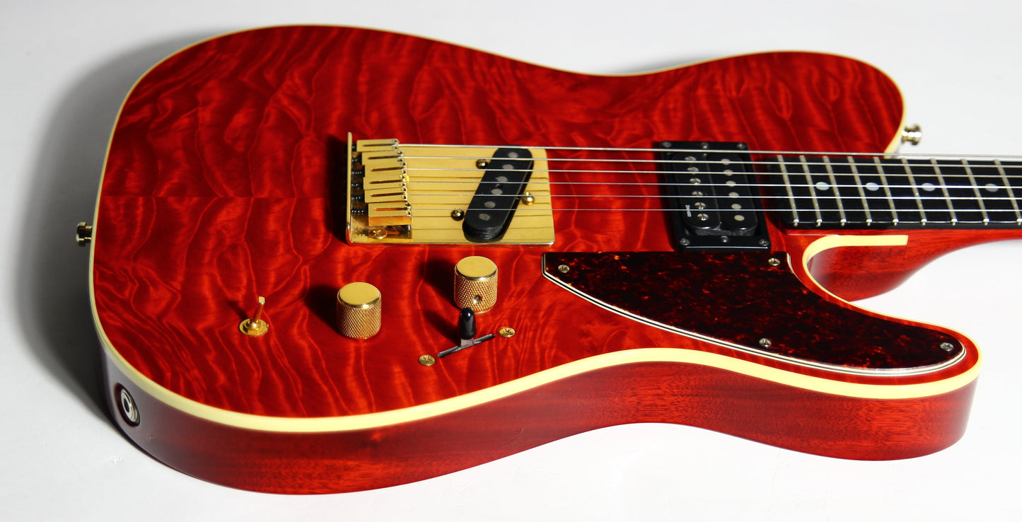 1993 Fender Custom Shop Set Neck Country Artist Telecaster QUILT Sunset Orange Transparent --VERY RARE TELE