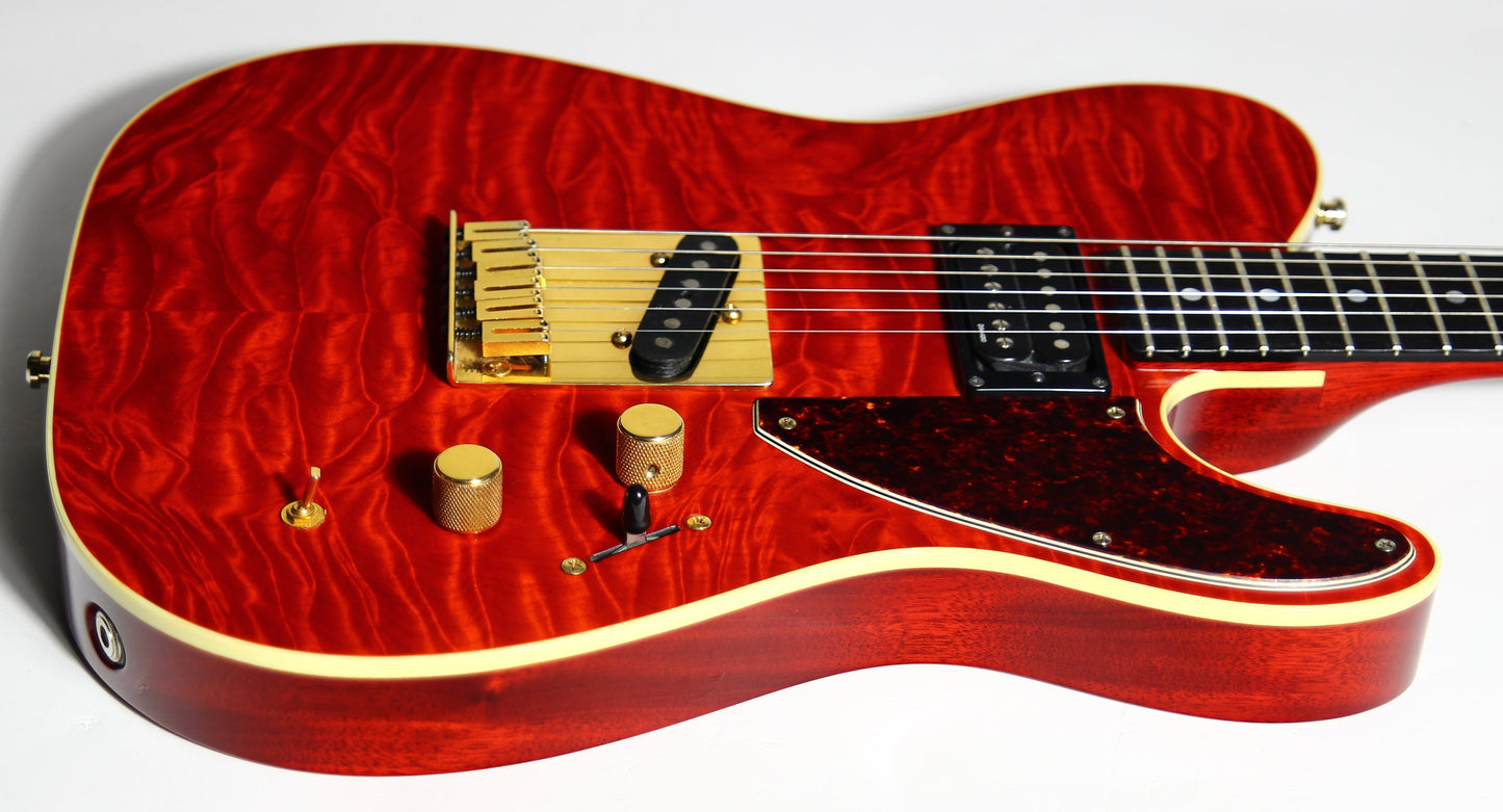 1993 Fender Custom Shop Set Neck Country Artist Telecaster QUILT Sunset Orange Transparent --VERY RARE TELE