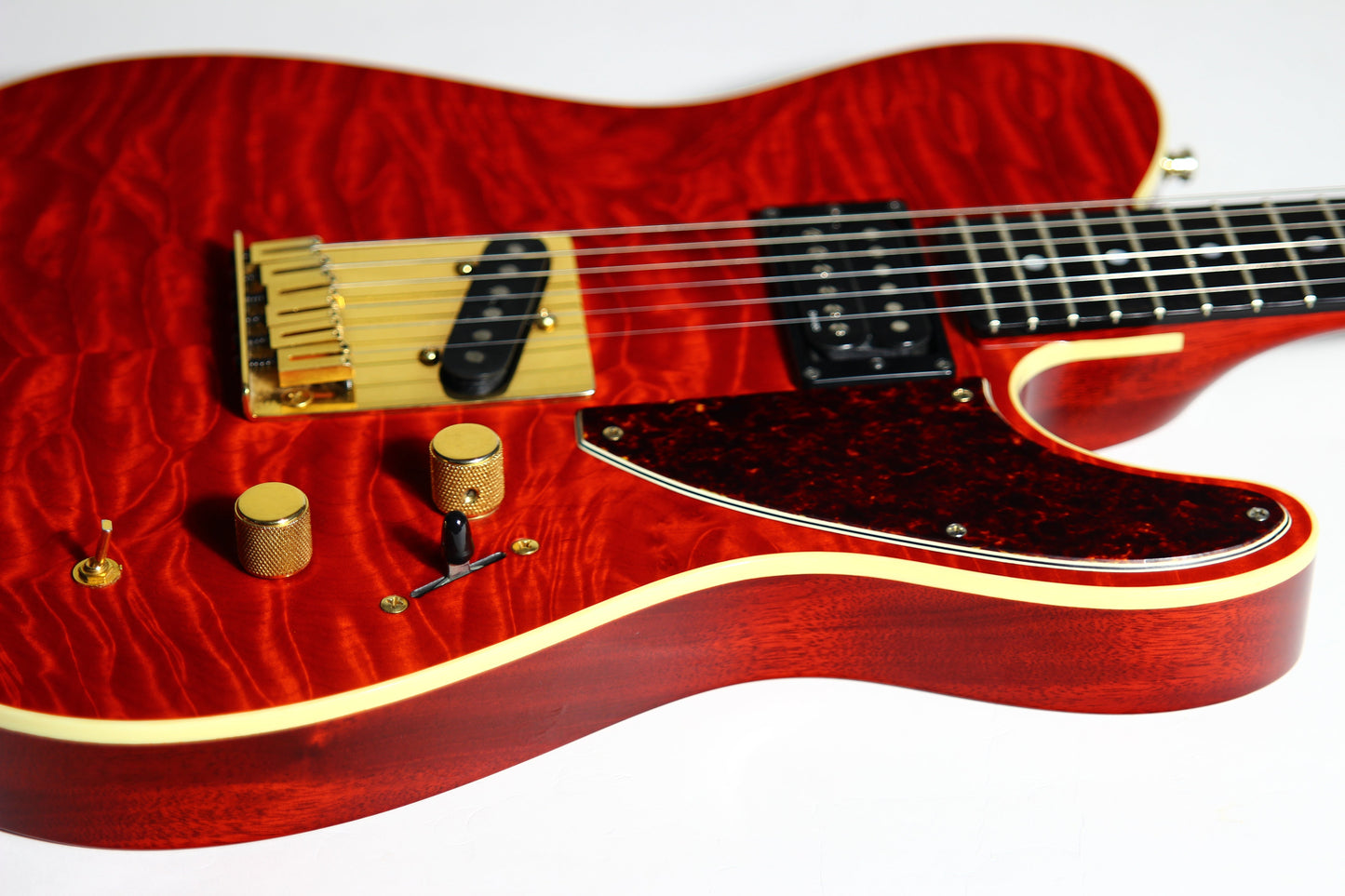 1993 Fender Custom Shop Set Neck Country Artist Telecaster QUILT Sunset Orange Transparent --VERY RARE TELE