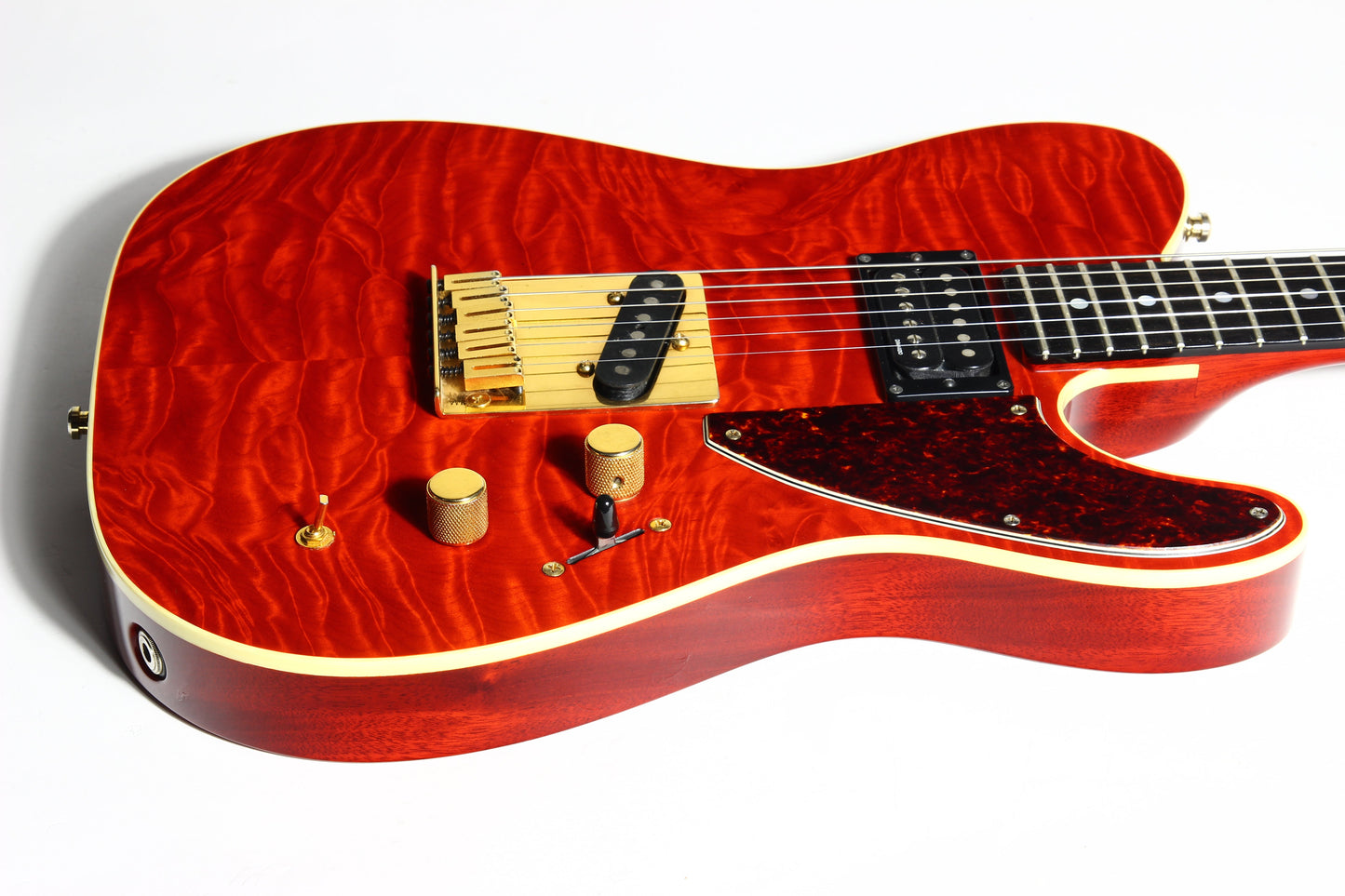 1993 Fender Custom Shop Set Neck Country Artist Telecaster QUILT Sunset Orange Transparent --VERY RARE TELE