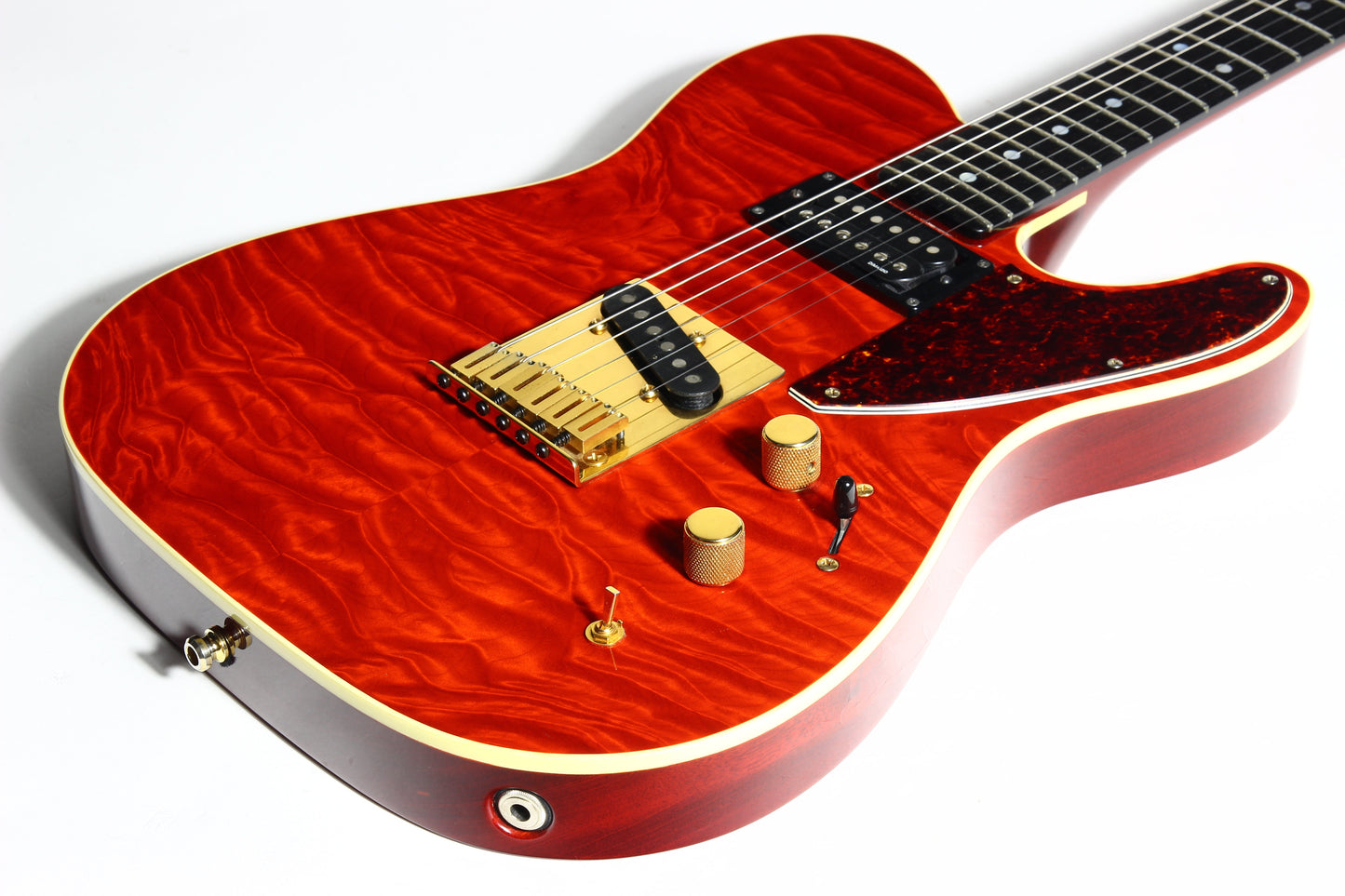 1993 Fender Custom Shop Set Neck Country Artist Telecaster QUILT Sunset Orange Transparent --VERY RARE TELE