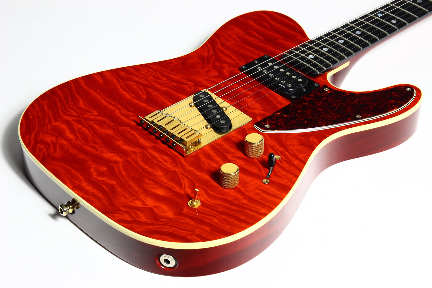 1993 Fender Custom Shop Set Neck Country Artist Telecaster QUILT Sunset Orange Transparent --VERY RARE TELE