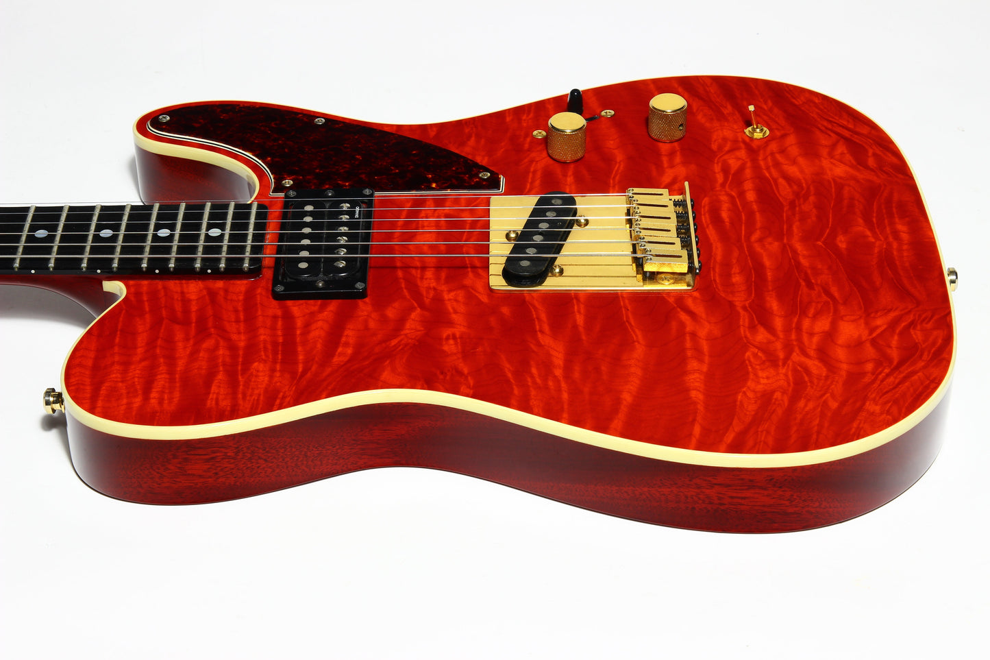 1993 Fender Custom Shop Set Neck Country Artist Telecaster QUILT Sunset Orange Transparent --VERY RARE TELE