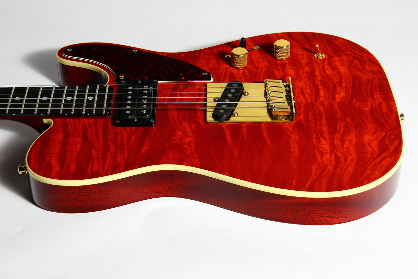 1993 Fender Custom Shop Set Neck Country Artist Telecaster QUILT Sunset Orange Transparent --VERY RARE TELE