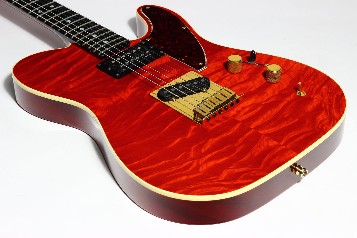 1993 Fender Custom Shop Set Neck Country Artist Telecaster QUILT Sunset Orange Transparent --VERY RARE TELE
