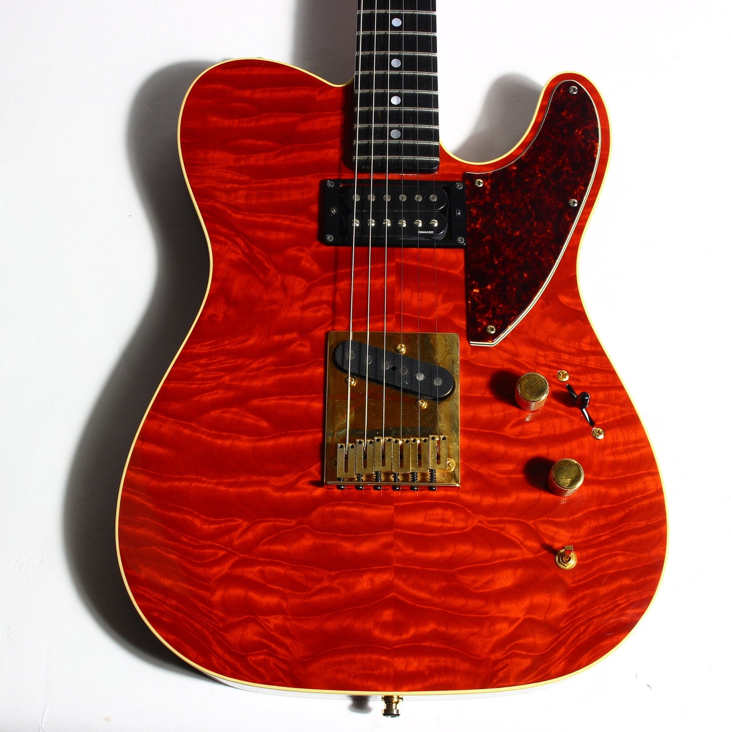 1993 Fender Custom Shop Set Neck Country Artist Telecaster QUILT Sunset Orange Transparent --VERY RARE TELE