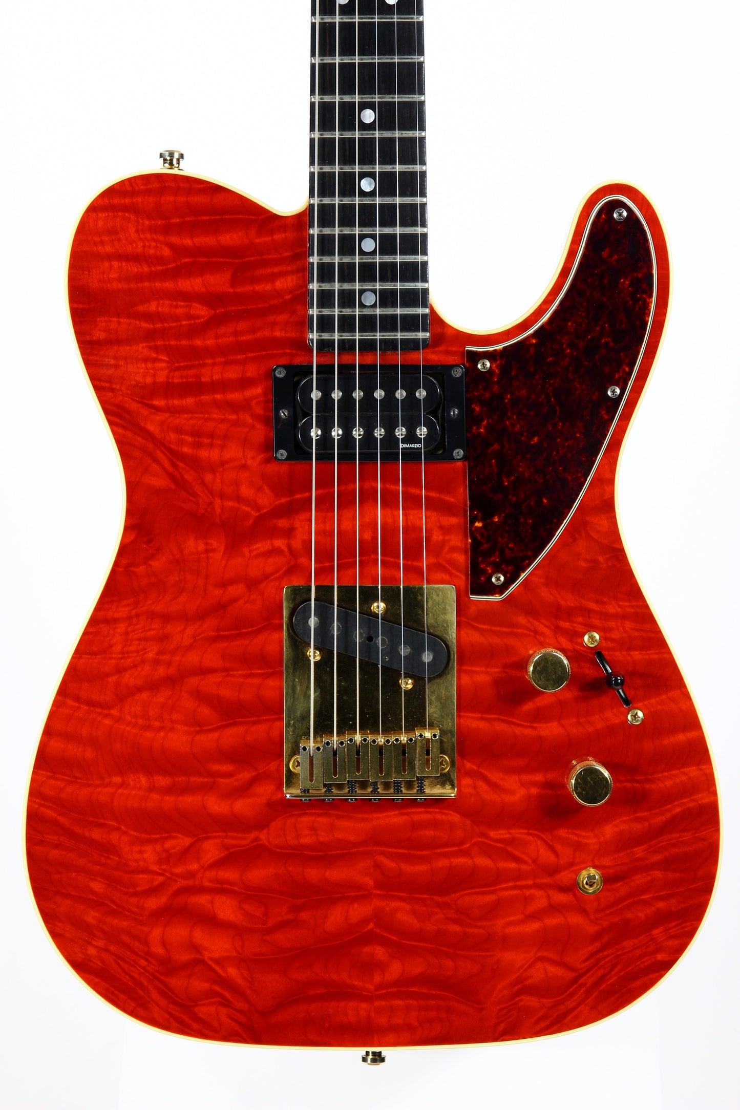 1993 Fender Custom Shop Set Neck Country Artist Telecaster QUILT Sunset Orange Transparent --VERY RARE TELE