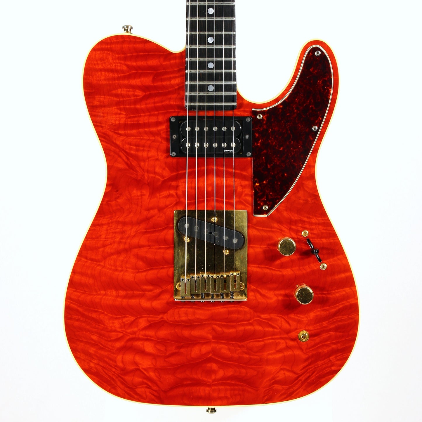 1993 Fender Custom Shop Set Neck Country Artist Telecaster QUILT Sunset Orange Transparent --VERY RARE TELE