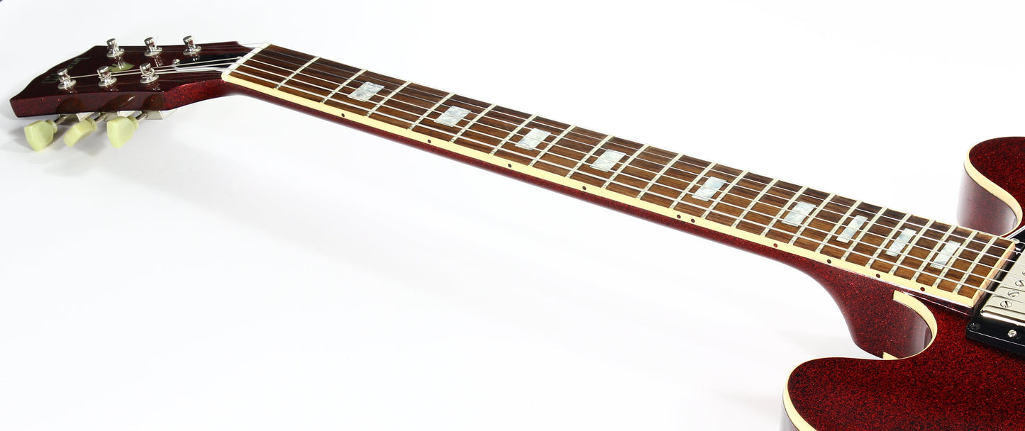 2008 Gibson Custom Shop 1963 ES-335 Red Sparkle -- MATCHING HEADSTOCK, Historic '63 Reissue, Block Inlays