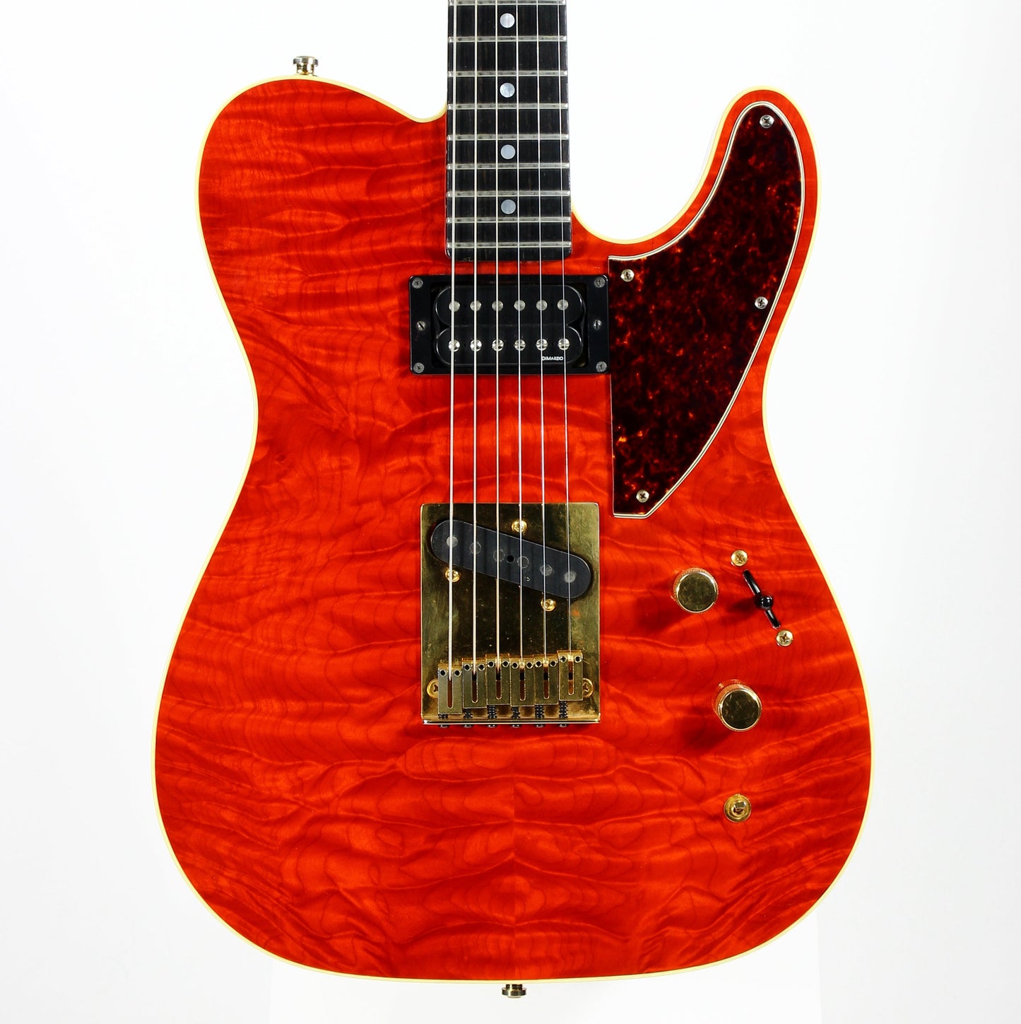 1993 Fender Custom Shop Set Neck Country Artist Telecaster QUILT Sunset Orange Transparent --VERY RARE TELE