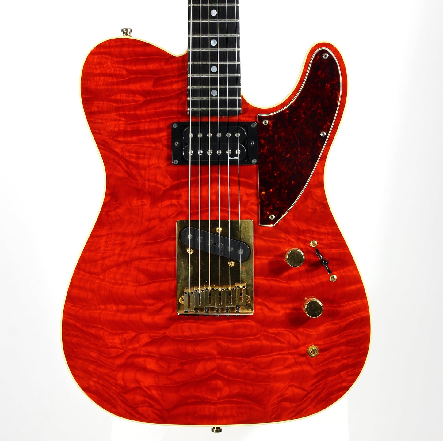 1993 Fender Custom Shop Set Neck Country Artist Telecaster QUILT Sunset Orange Transparent --VERY RARE TELE
