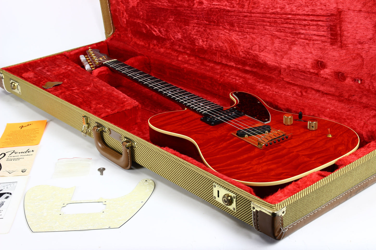 1993 Fender Custom Shop Set Neck Country Artist Telecaster QUILT Sunset Orange Transparent --VERY RARE TELE