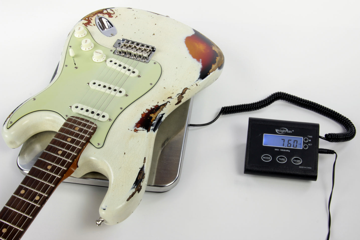 2020 Fender '64 Custom Shop GT11 Heavy Relic Stratocaster Roasted Flame Neck! Olympic White/Sunburst Sweetwater