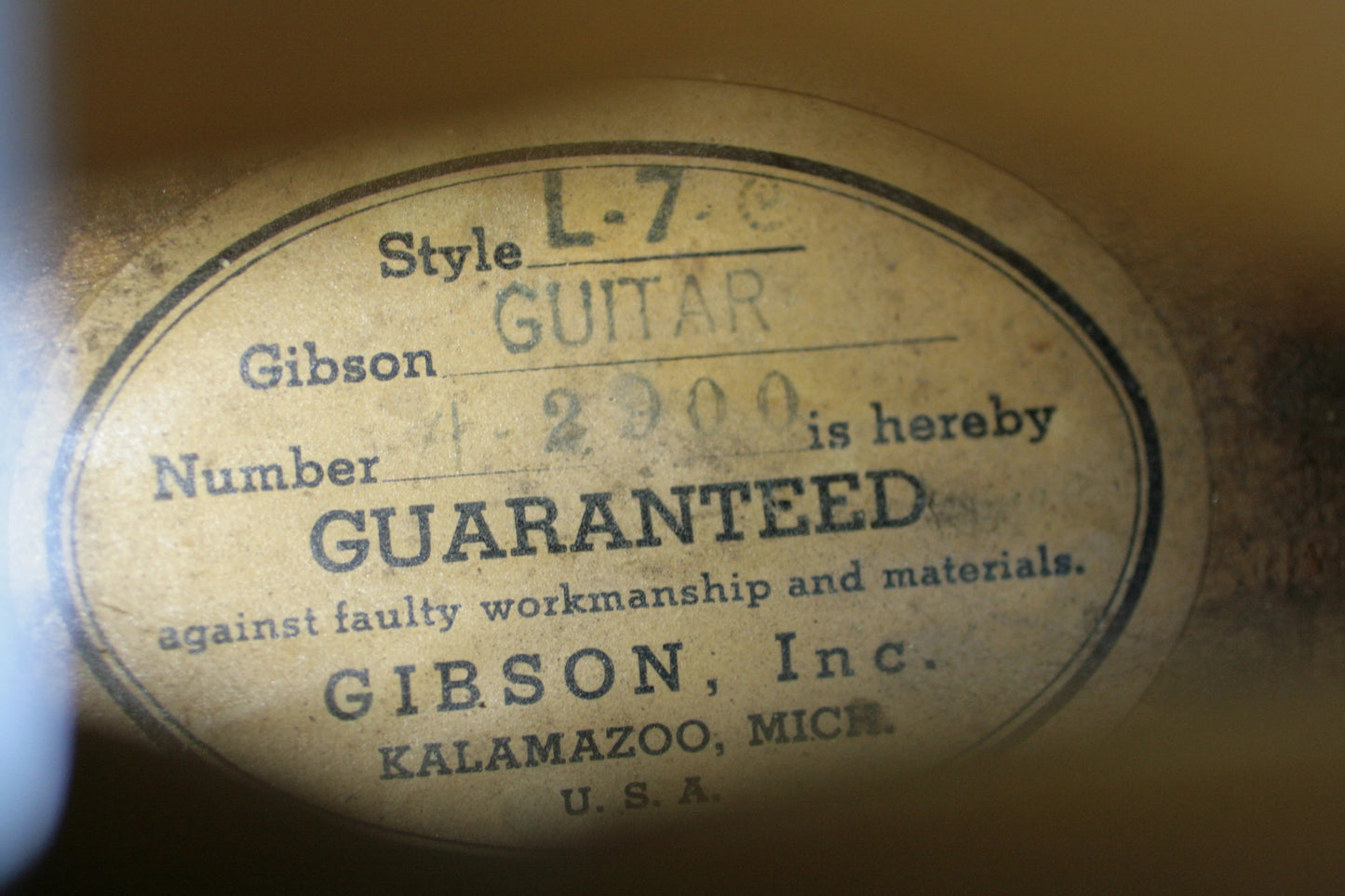 1949 Gibson L-7C Acoustic Archtop Guitar Project in Sunburst L7 Cutaway