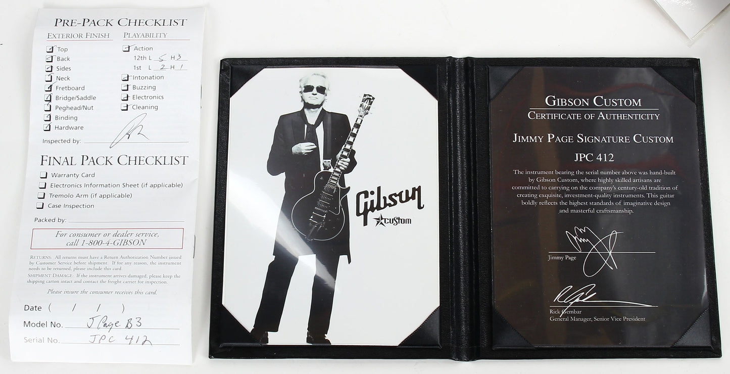 2008 Gibson Custom Shop Jimmy Page Les Paul Custom Black Beauty 1960 Signature Model w Bigsby VOS