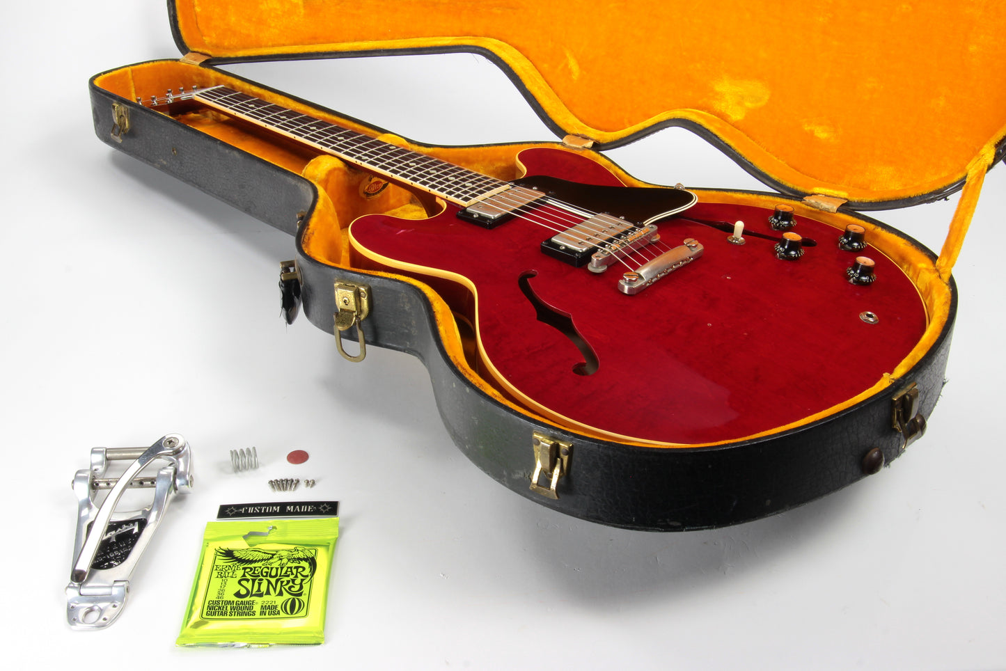 1961 Gibson ES-335 TDC Cherry Red w/ Original Case - 2 PAF's, Stop Tailpiece, Bigsby, Clean Dot Neck!