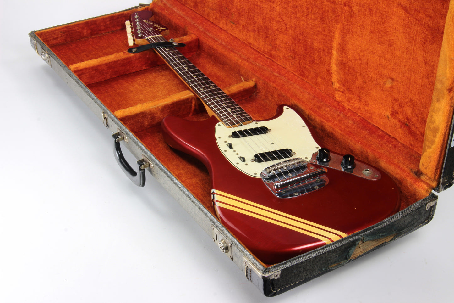 1969 Fender Mustang Competition Red w/ OHSC - Matching Headstock 1960's Offset Kurt Cobain Style!
