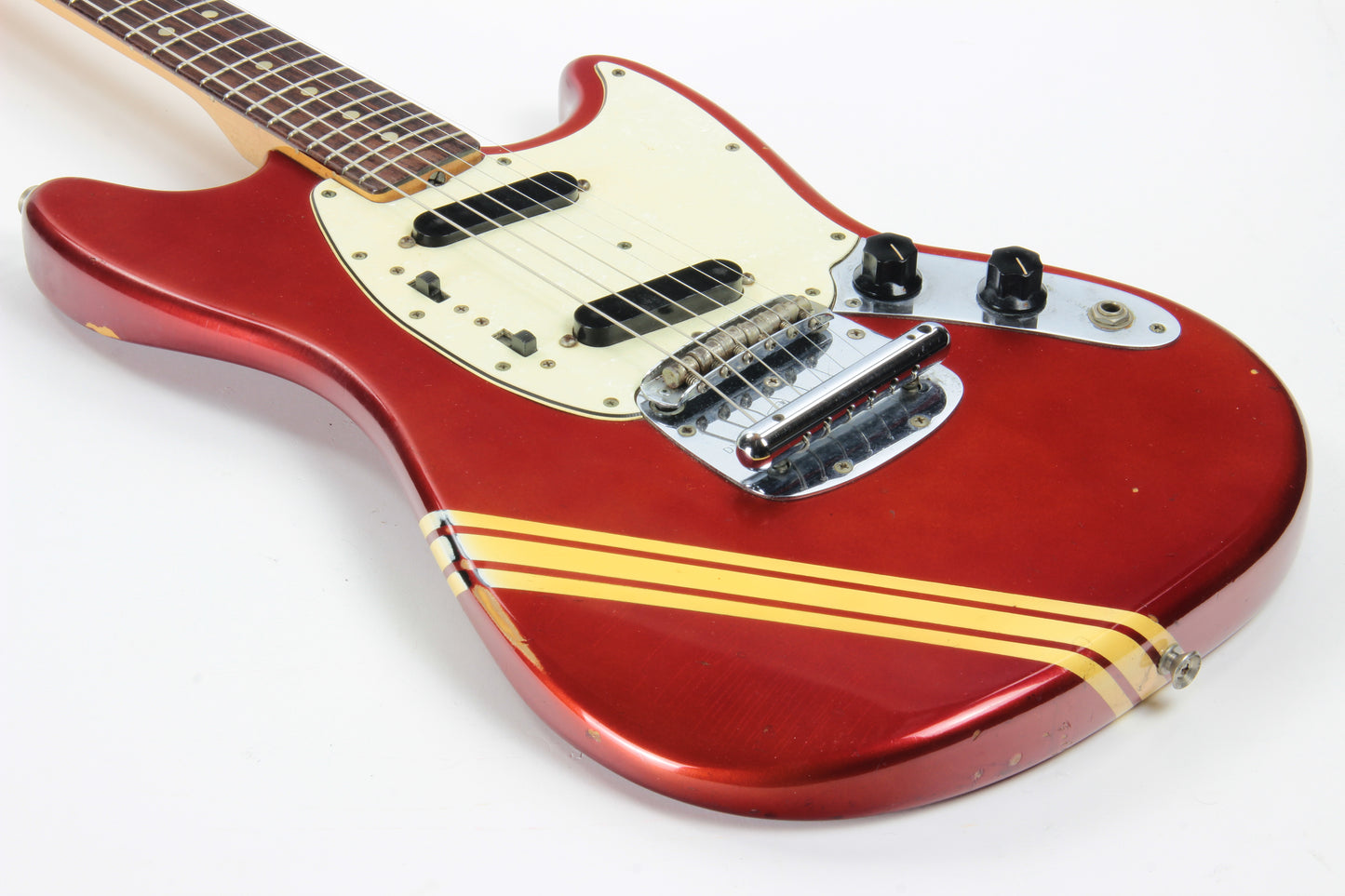 1969 Fender Mustang Competition Red w/ OHSC - Matching Headstock 1960's Offset Kurt Cobain Style!