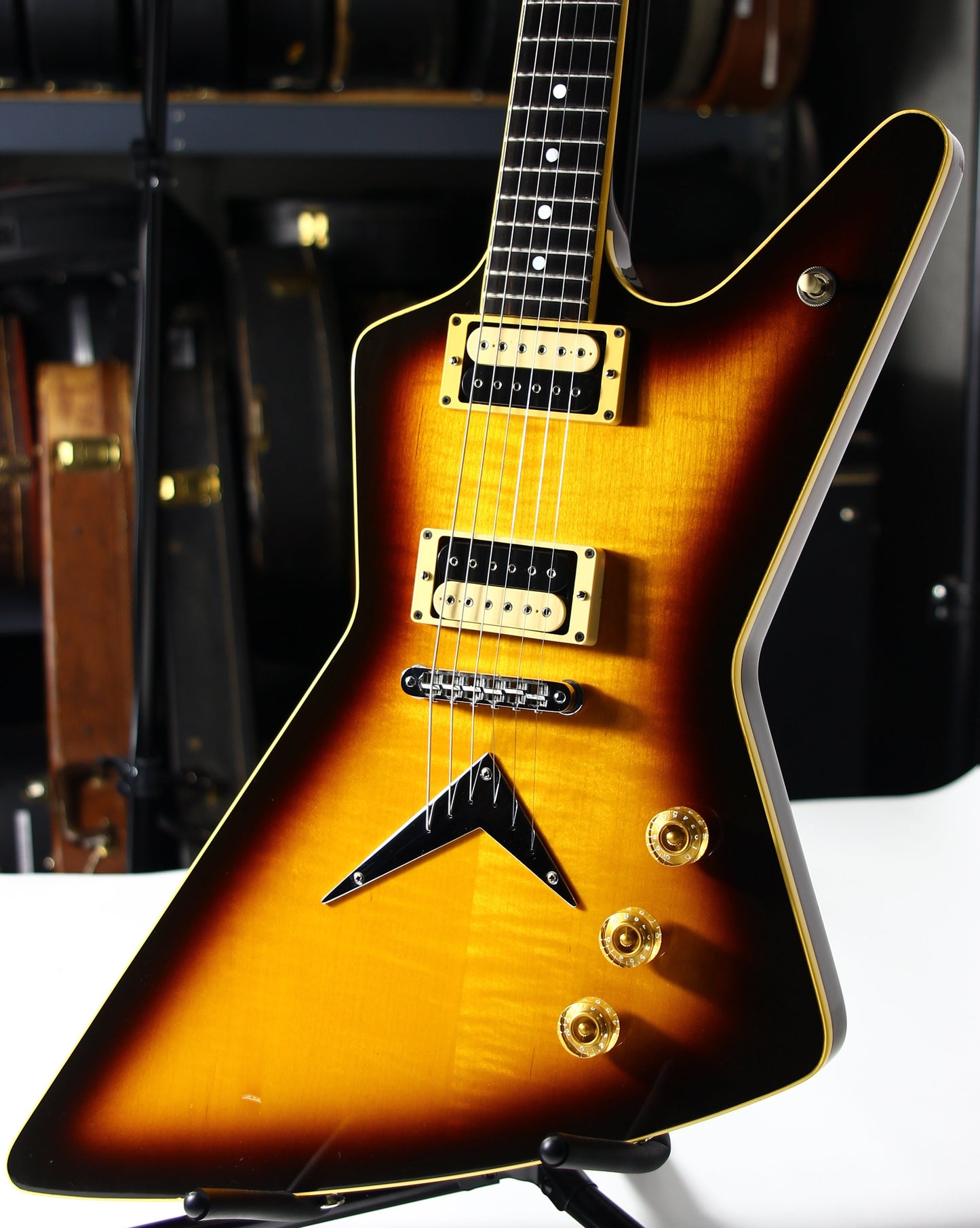 1982 Dean USA Z Standard Bound Explorer VINTAGE - Brazilia Burst Flametop DiMarzio Super Distortions