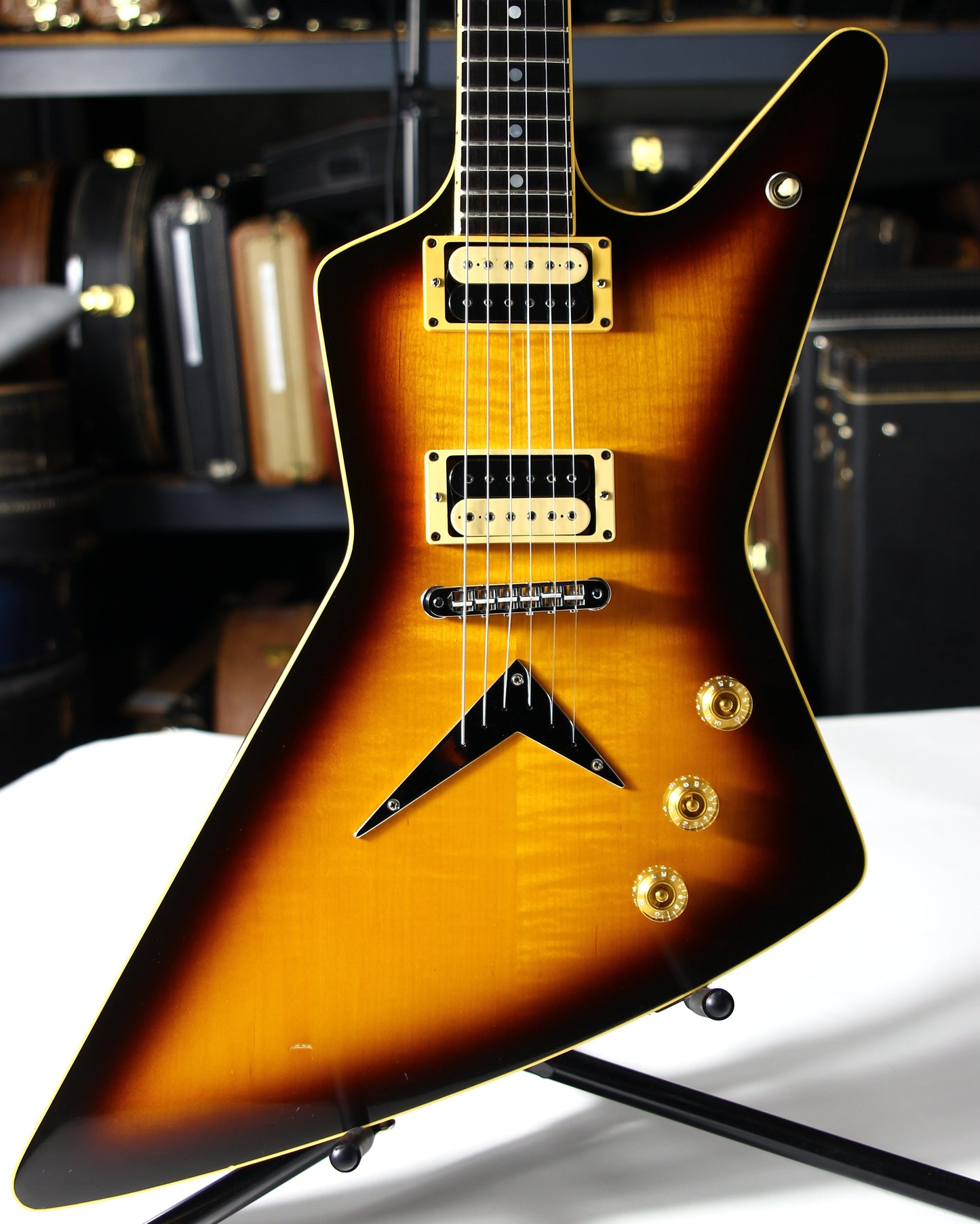 1982 Dean USA Z Standard Bound Explorer VINTAGE - Brazilia Burst Flametop DiMarzio Super Distortions