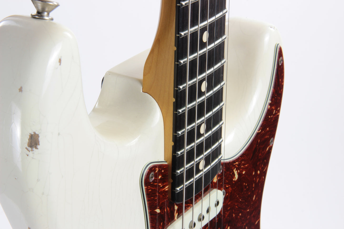 '63 Fender Custom Shop Masterbuilt Builder Select 1963 Stratocaster Relic - Yuriy Shishkov White Strat, Tortoise Guard