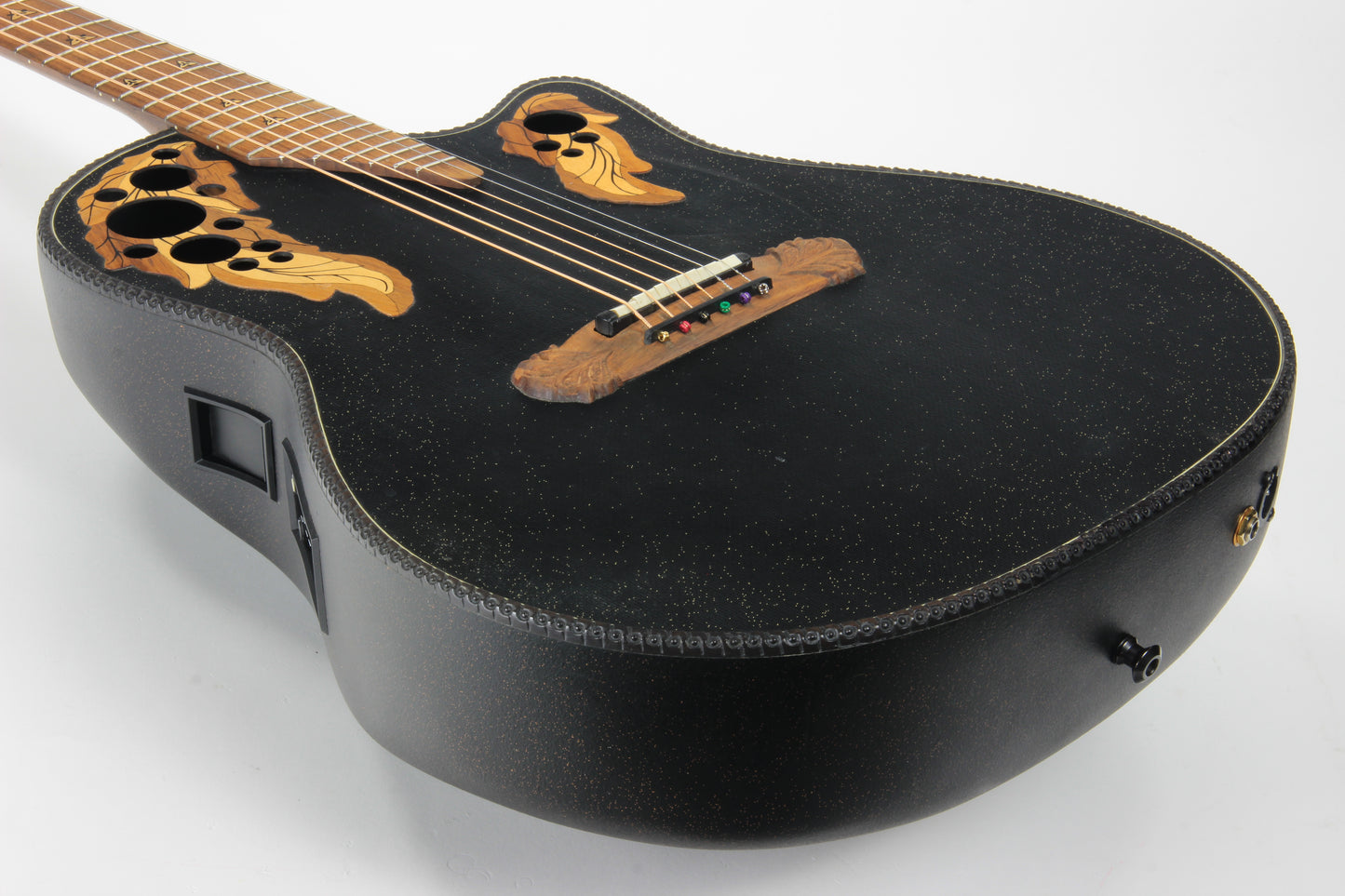 1995 Ovation SUPER ADAMAS Custom 1589-5 86 CARVED Headstock - Black Speckled Gold, Deep Body! 1587