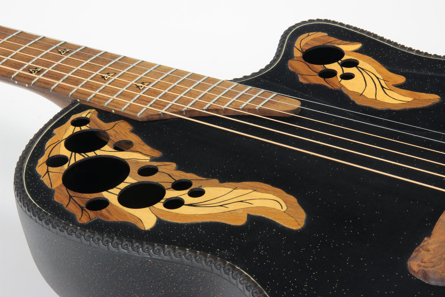 1995 Ovation SUPER ADAMAS Custom 1589-5 86 CARVED Headstock - Black Speckled Gold, Deep Body! 1587
