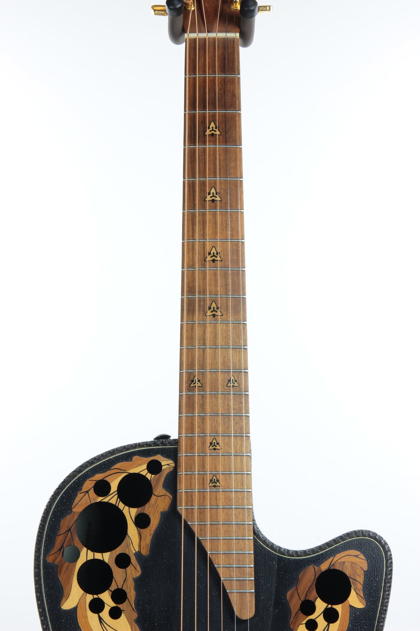 1995 Ovation SUPER ADAMAS Custom 1589-5 86 CARVED Headstock - Black Speckled Gold, Deep Body! 1587
