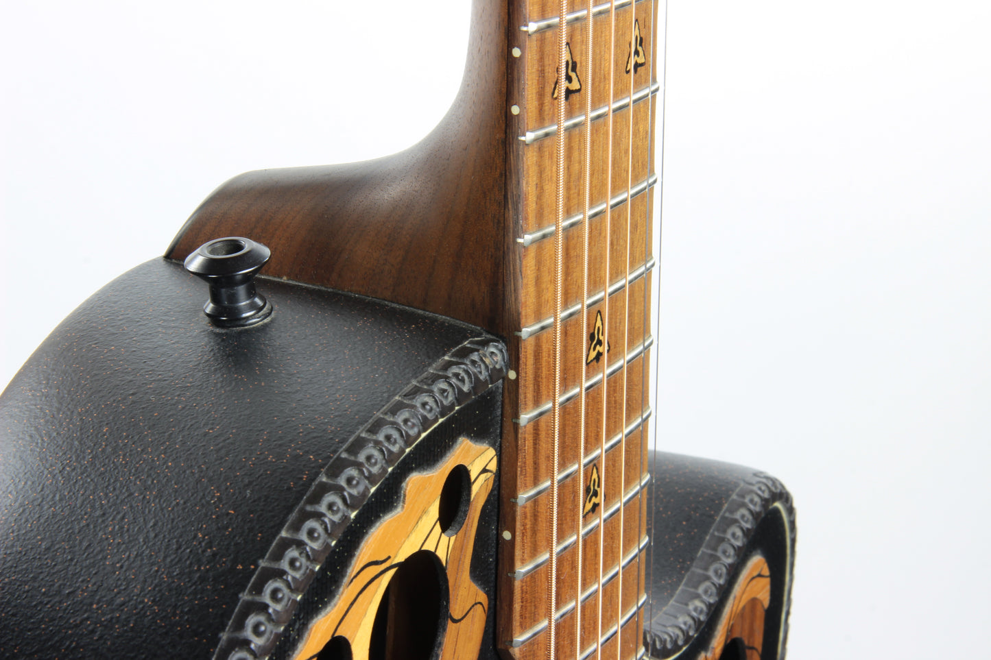 1995 Ovation SUPER ADAMAS Custom 1589-5 86 CARVED Headstock - Black Speckled Gold, Deep Body! 1587