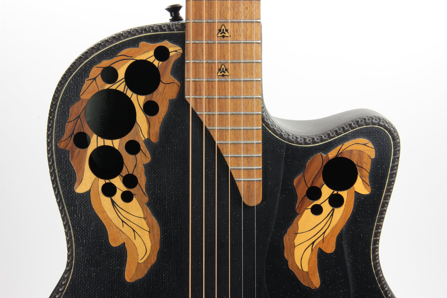 1995 Ovation SUPER ADAMAS Custom 1589-5 86 CARVED Headstock - Black Speckled Gold, Deep Body! 1587