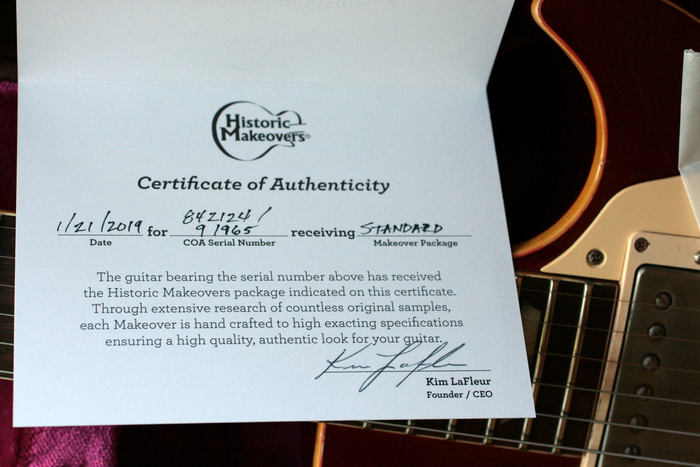 1959 Gibson Les Paul Reissue BRAZILIAN BOARD HISTORIC MAKEOVERS 59 Neck R9