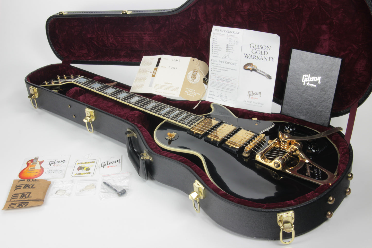 1957 Gibson Les Paul Custom Reissue Bigsby 3 Pickups! LPB-3 Black Beauty Historic 57