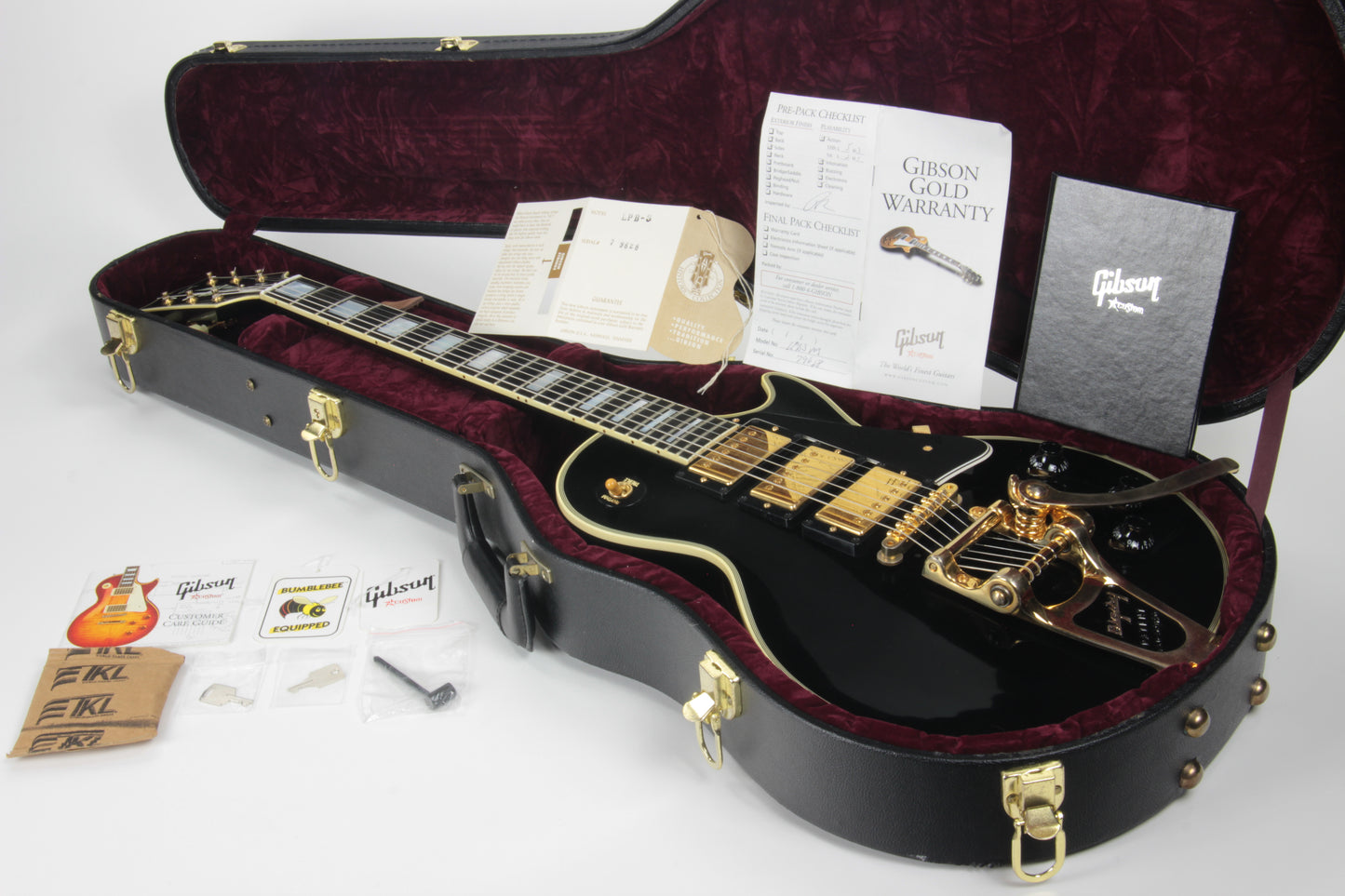 1957 Gibson Les Paul Custom Reissue Bigsby 3 Pickups! LPB-3 Black Beauty Historic 57