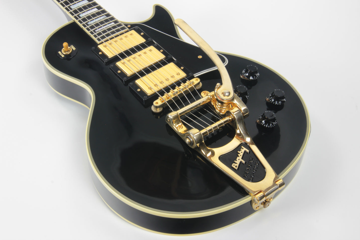 1957 Gibson Les Paul Custom Reissue Bigsby 3 Pickups! LPB-3 Black Beauty Historic 57