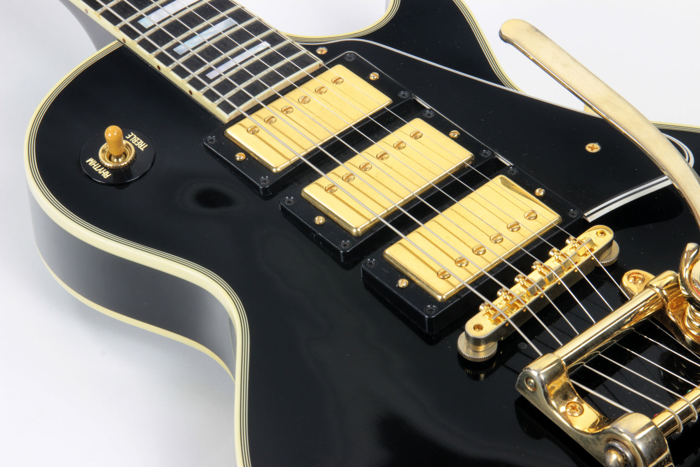 1957 Gibson Les Paul Custom Reissue Bigsby 3 Pickups! LPB-3 Black Beauty Historic 57