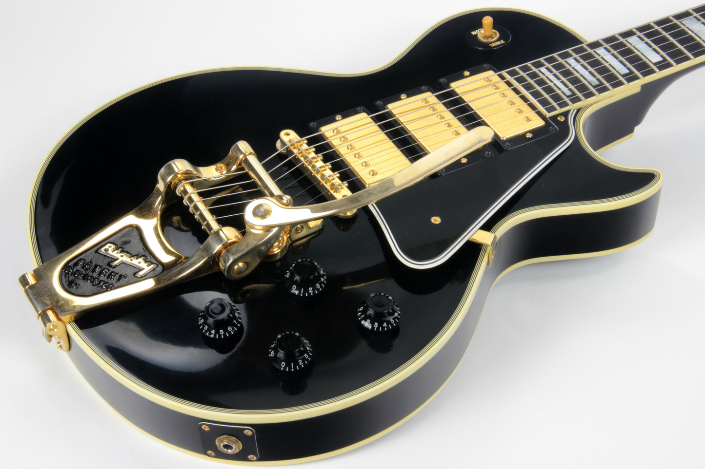 1957 Gibson Les Paul Custom Reissue Bigsby 3 Pickups! LPB-3 Black Beauty Historic 57